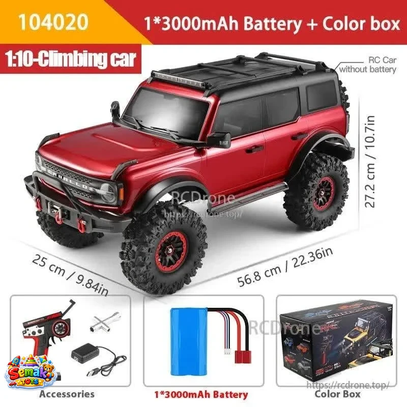 خرید ماشین کنترلی فورد برانکو آفرود و صخره نورد آیتم 104020 برند WLTOYS | مدل RC حرفه‌ای و کلکسیونی