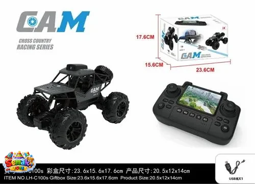 خرید اسباب بازی ماشین کنترلی آفرود دوربین دار مانیتور دار مدل C100 | انتقال تصویر زنده FPV